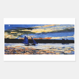 Pegatina Rectangular Gloucester Sunset de Winslow Homer
