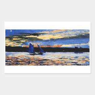 Pegatina Rectangular Gloucester Sunset de Winslow Homer