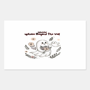 Pegatina Rectangular Glow up Love Beyond the Veil – Cute Ghost Mom Art