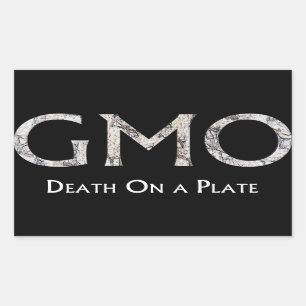 Pegatina Rectangular GMO - tallrik del en del på de Döden