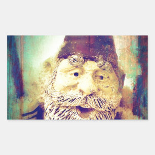 Pegatina Rectangular Gnome Grunge