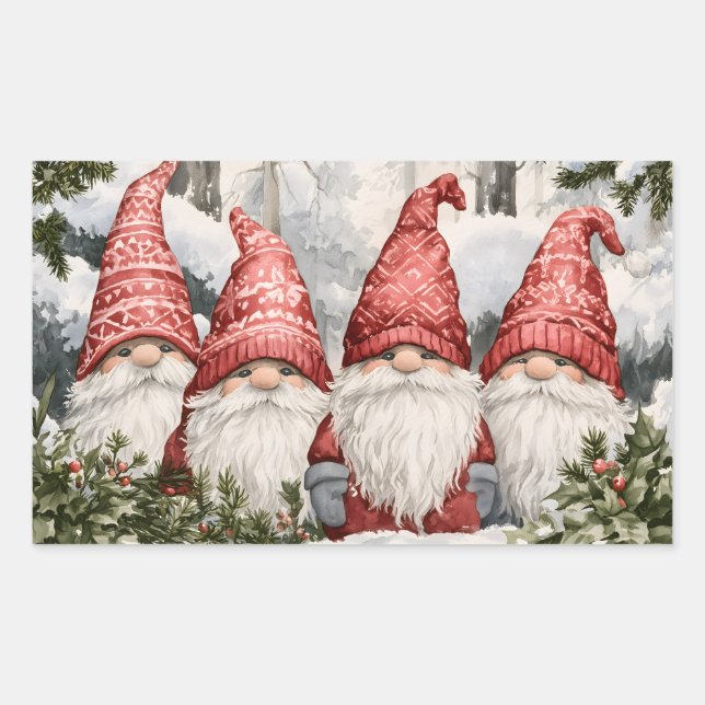 Pegatina Rectangular Gnomos (Anverso)