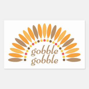Pegatina Rectangular Gobble Gobble Acción de Gracias
