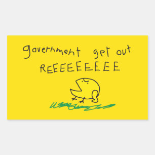 Pegatina Rectangular Gobierno fuera REE SNEKDERECHA Bandera de Gadsden