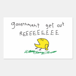 Pegatina Rectangular Gobierno fuera REE SNEKDERECHA Bandera de Gadsden