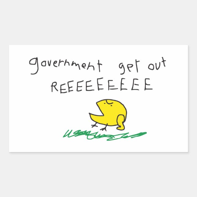 Pegatina Rectangular Gobierno fuera REE SNEKDERECHA Bandera de Gadsden (Anverso)