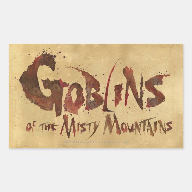 Pegatina Rectangular Goblins of the Misty Mountains (Anverso)