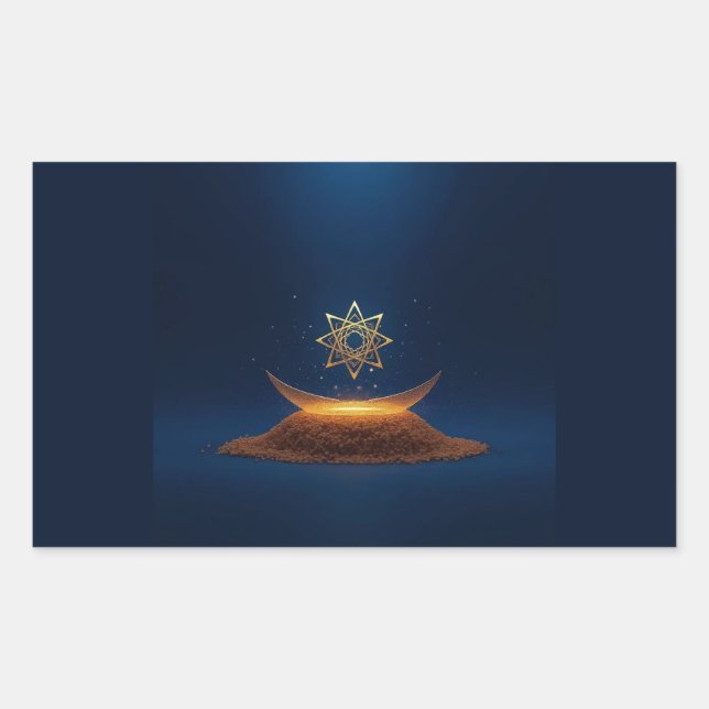 Pegatina Rectangular Golden Harmony – Shree Yantra’s Divine Resonance (Anverso)