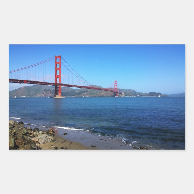 Pegatina Rectangular Golden State Bridge - San Francisco, California (Anverso)
