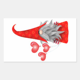 Pegatina Rectangular Goma de amor con globos de corazones palo rectangu