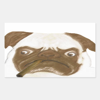Pegatina Rectangular Goma grumpy personalizada con cigarro