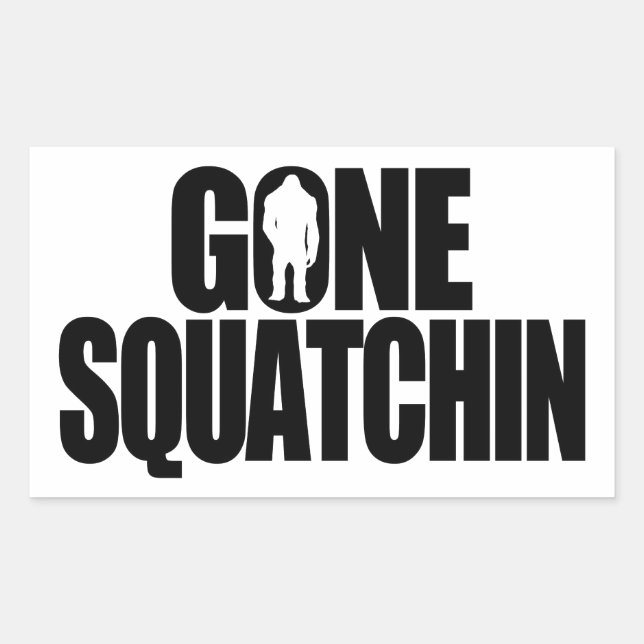 Pegatina Rectangular Gone Squatchin (Anverso)