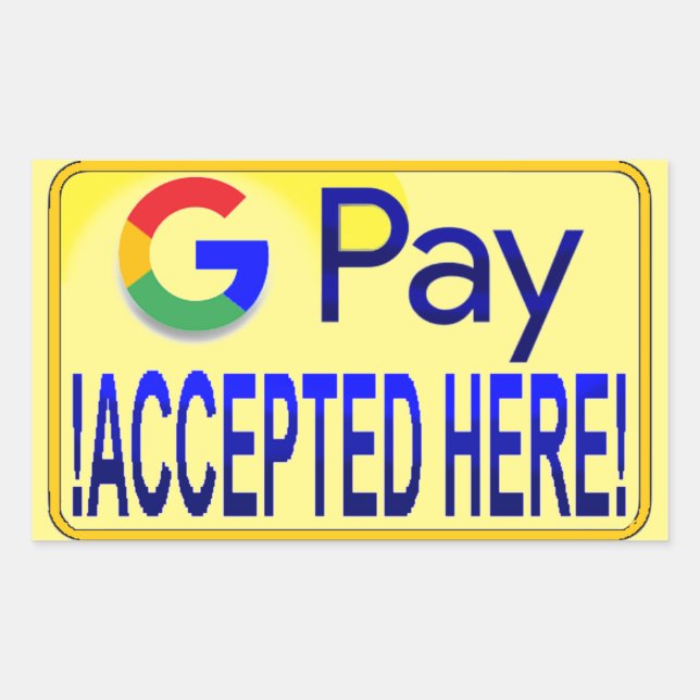 Pegatina Rectangular ¡Google Pay es aceptado aquí! (Anverso)