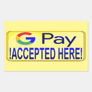 Pegatina Rectangular ¡Google Pay es aceptado aquí!