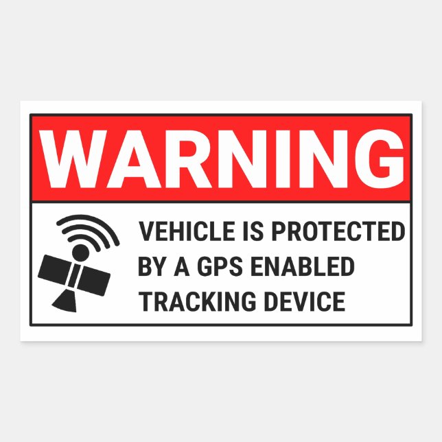 Pegatina Rectangular GPS Tracking Device (Anverso)