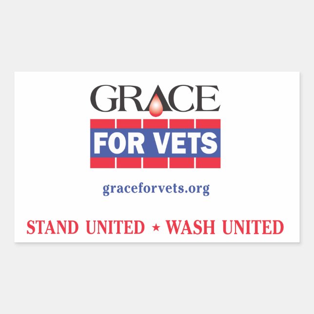 Pegatina Rectangular Grace For Vets (Anverso)