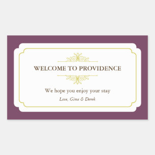 Pegatina Rectangular Graceus borde plum púrpura fuera de la bolsa de re