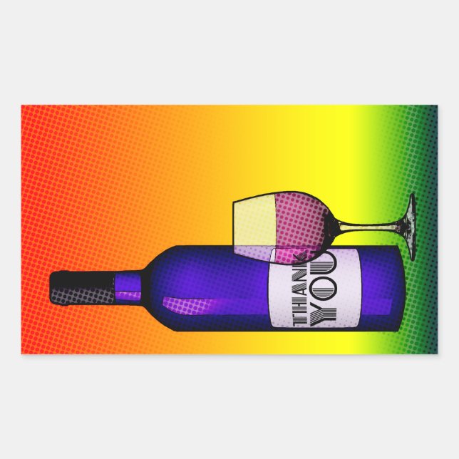 Pegatina Rectangular gracias a toast (Anverso)