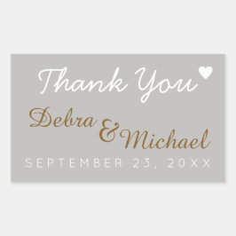 Pegatina Rectangular gracias, boda