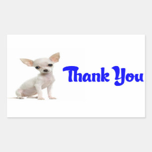 Pegatina Rectangular Gracias Chihuahua Perro Cachorro Saludo Pegatinas