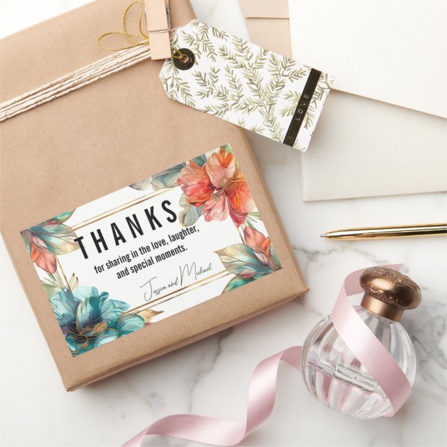 Pegatina Rectangular Gracias Hibiscus Serenade Paradise (Regalar)