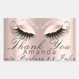 Pegatina Rectangular Gracias Nombre Fecha Rosa Noche Dulce 16