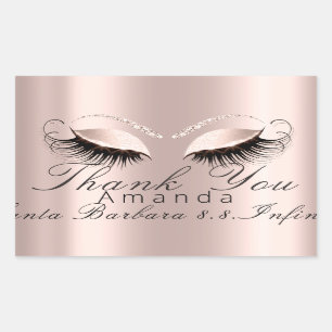 Pegatina Rectangular Gracias Nombre Fecha Rosa Noche Dulce 16