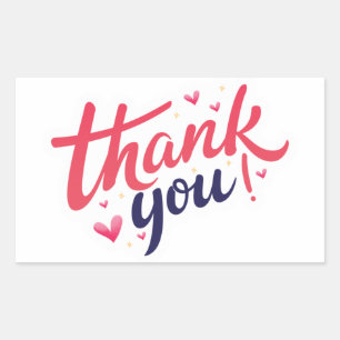 Pegatina Rectangular Gracias Pegatinas