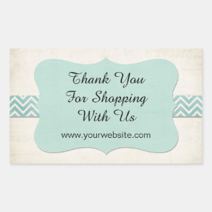 Pegatina Rectangular 'Gracias por comprar con nosotros'
