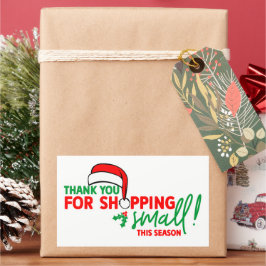 Pegatina Rectangular Gracias por comprar vacaciones en pequeñas empresa