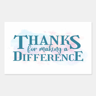Pegatina Rectangular Gracias por hacer la diferencia