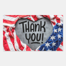 Pegatina Rectangular ¡Gracias por Su Servicio!