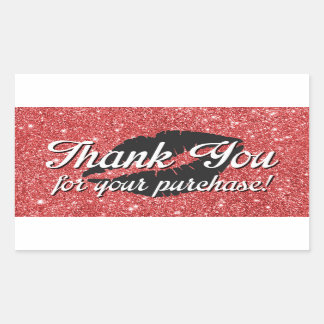 Pegatina Rectangular Gracias por tu compra