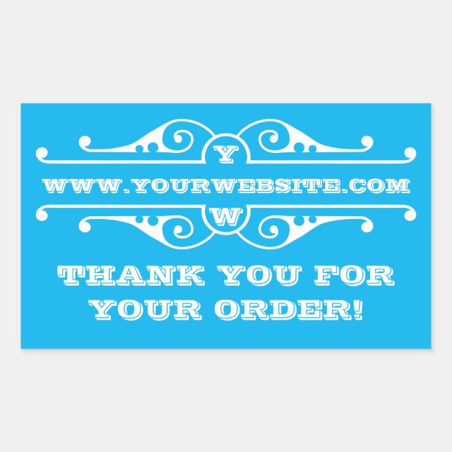 Pegatina Rectangular Gracias por tu pedido (Anverso)