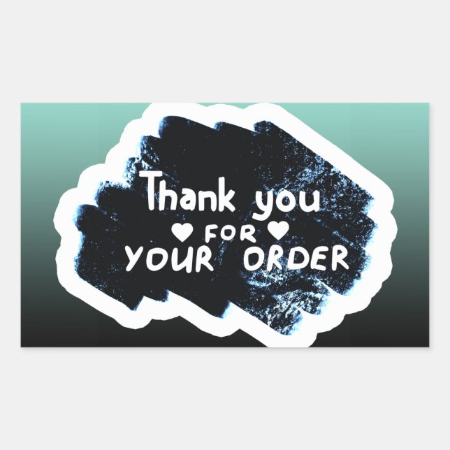 Pegatina Rectangular Gracias por tu pedido (Anverso)