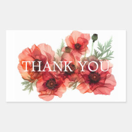 Pegatina Rectangular Gracias Scarlet Petal Elegance