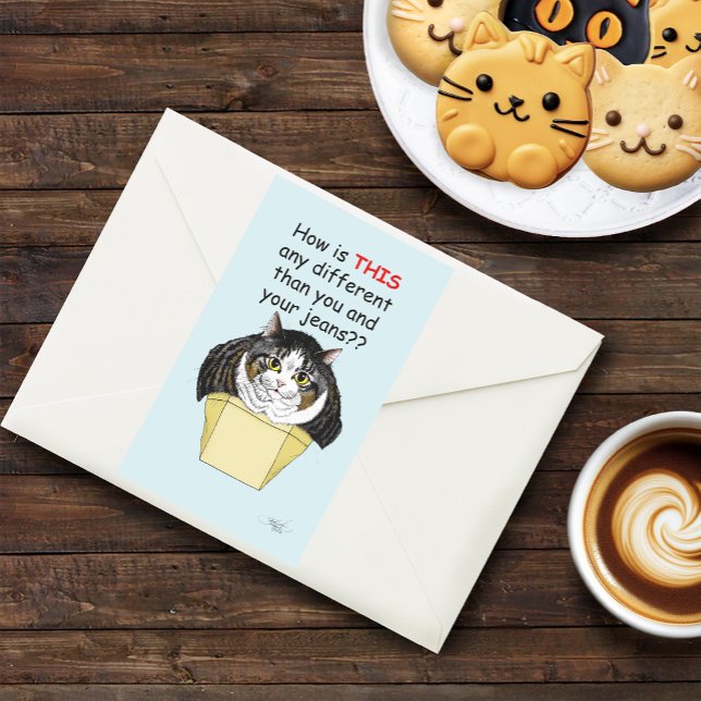 Pegatina Rectangular Graciosa caja de Chubby TabbyCat (Subido por el creador)