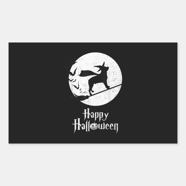 Pegatina Rectangular Gracioso disfraz de Halloween Rastreador de Brujas (Anverso)