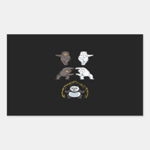 Pegatina Rectangular Gracioso Panda Cute Polar Oso Animal Lover