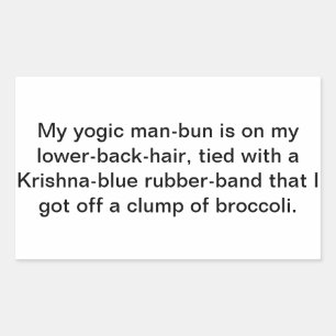 Pegatina Rectangular Gracioso yoga Krishna man-bun Hankamer Artjunkhaus