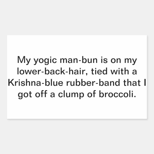Pegatina Rectangular Gracioso yoga Krishna man-bun Hankamer Artjunkhaus (Anverso)