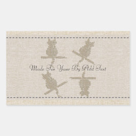 Pegatina Rectangular Graciosos Artesanados De Artesanías De Gatos Hecho