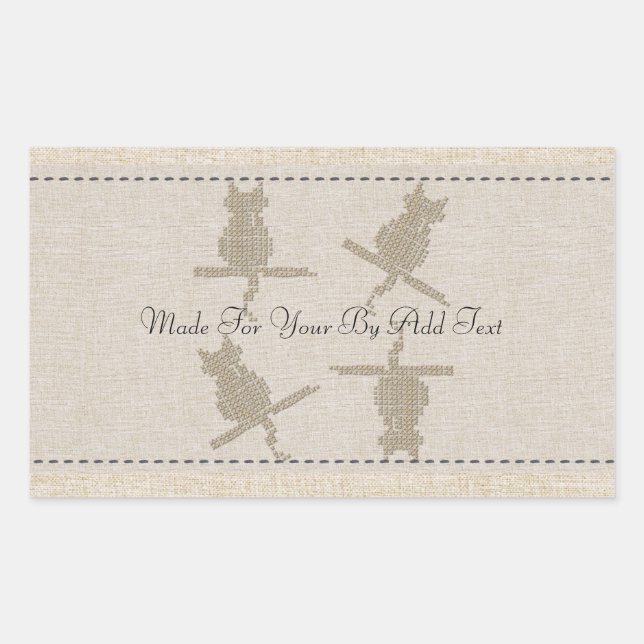 Pegatina Rectangular Graciosos Artesanados De Artesanías De Gatos Hecho (Anverso)