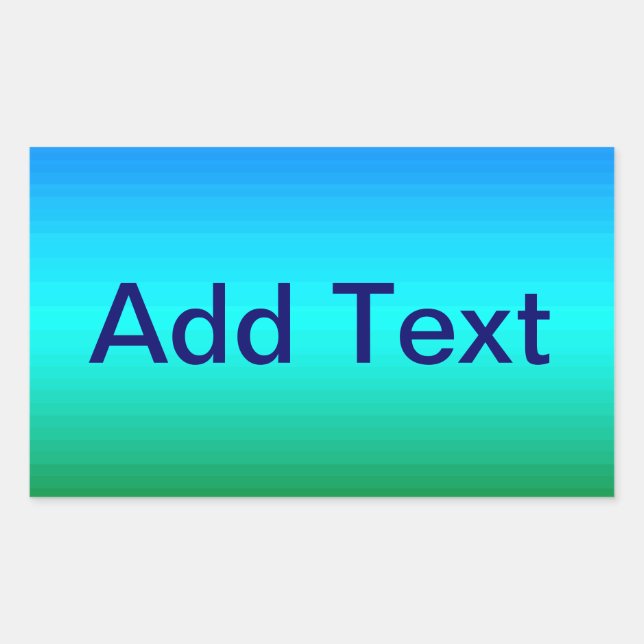 Pegatina Rectangular Gradiente azul y verde del mar y del cielo (Anverso)