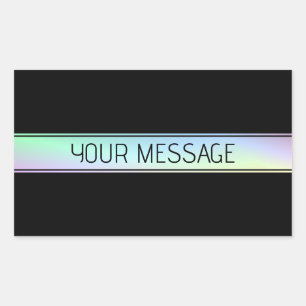 Pegatina Rectangular Gradiente colorido moderno y texto editable