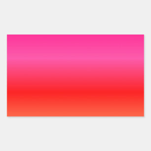 Pegatina Rectangular Gradiente rosa, rojo y Naranja