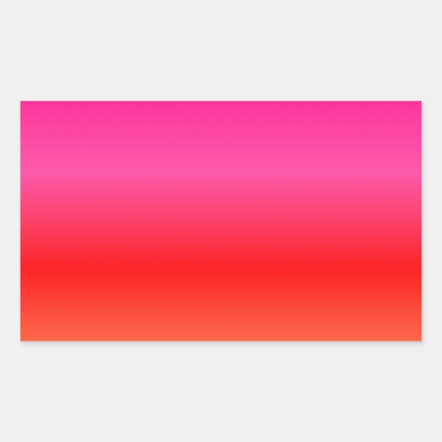 Pegatina Rectangular Gradiente rosa, rojo y Naranja (Anverso)