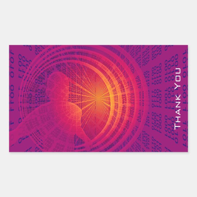 Pegatina Rectangular Grado de diseño de resumen de alta tecnología de c (Anverso)