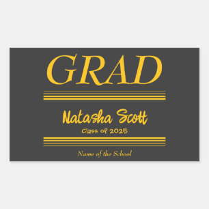 Pegatina Rectangular Graduación personalizada de posgrado moderna
