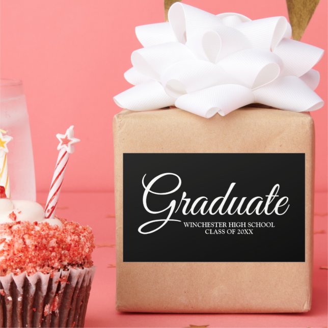 Pegatina Rectangular Graduado de clase secundaria personalizada (Fiesta)